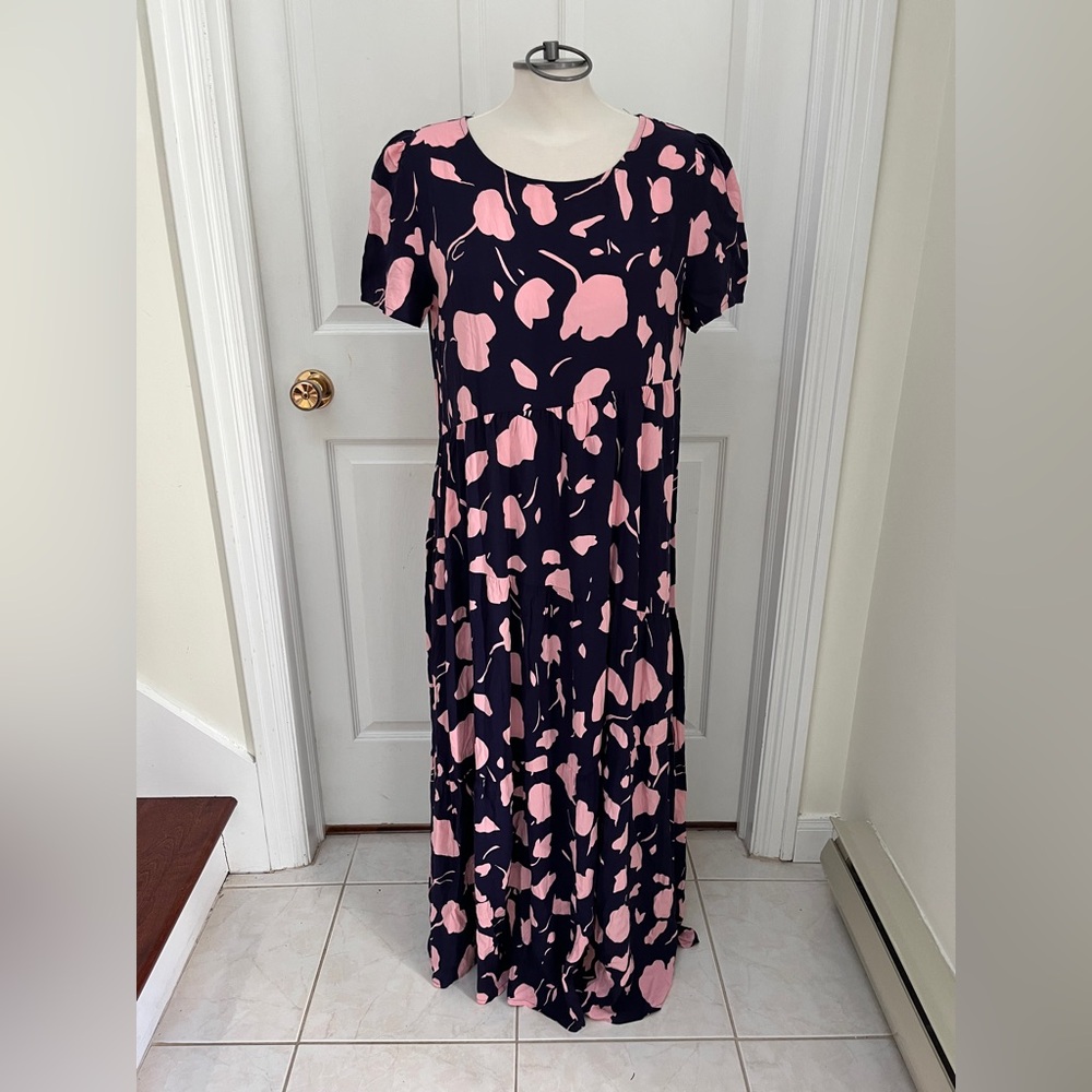 NWT Anrabess Floral Pink and Blue Maxi Dress size large